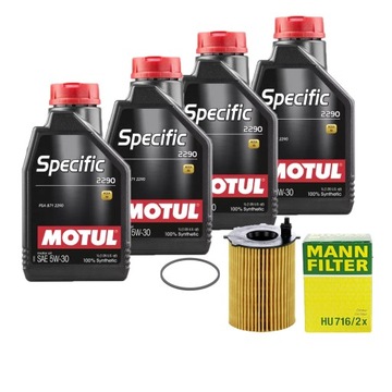 OLEJ MOTUL FILTR do CITROEN C5 III 1.6 HDI 08-15r