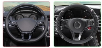 CGEAMDY Чехол для руля автомобиля, кожа с вышивкой 37-38 см