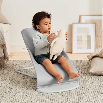 BABYBJORN BLISS ТКАНЫЙ СВЕТЛО-СЕРЫЙ СТУЛ + ИГРУШКА GOOGLY