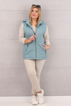 ДЛИННЫЙ СТЕГАНЫЙ ЖИЛЕТ С КАПЮШОНОМ ЖЕНСКИЙ МОДНЫЙ РУКАВ САМЫХ РАЗМЕРОВ