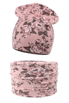 KOMPLET DAMSKI MŁODZIEŻOWY KOMIN CZAPKA KOLORY