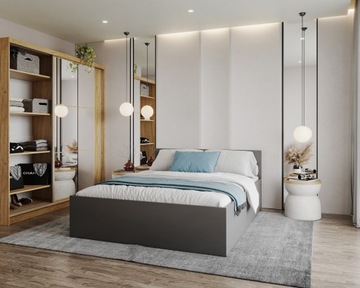 Двухвурный раздвижный гардероб Денвер 120 см + зеркало стержня Белый гардероб