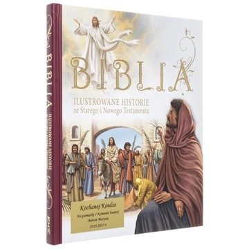 BIBLIA DLA DZIECI PAMIĄTKA KOMUNII +GRAWER *LUX*