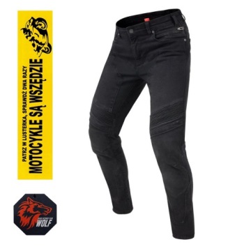 REBELHORN JEANSY MOTOCYKLOWE EAGLE III SLIM FIT WASHED BLACK 30/34 GRATISY