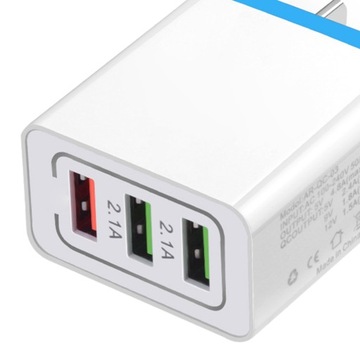 Настенное зарядное устройство QC3.0, 3 порта USB 5 В/9 В/12 В