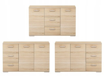 KOMODA ABS K3 DĄB SONOMA 120CM POKÓJ SYPIALNIA