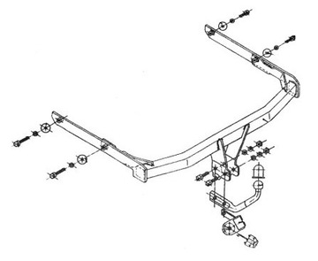 BEZ ŘEZANÍ NÁRAZNÍKU ZAŘÍZENÍ(HÁK) TÁŽNÝ +WIAZKA+GNIAZDO DO FORD FUSION 2005-2013