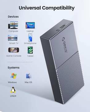 Корпус NVMe 40 Гбит/с для Thunderbolt 3/4 USB 3.2/3.1/3.0/2.0, USB-C USB4 M.2