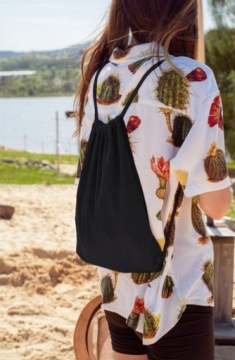 РЮКЗАК ШКОЛЬНЫЙ ИЗ ХЛОПКА 37x41 см ЧЕРНЫЙ 220г BARCELONA Sporty ECO