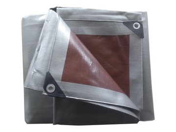 Plandeka 8x8 srebrno-brązowa 210g/m2 plandeka ochronna