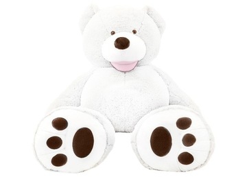 DUŻY WIELKI MIŚ PLUSZOWY PLUSZAK PRZYTULANKA 140CM AMIGO BIAŁY