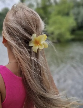 KLAMRA szczęka duża SPINKA do włosów KWIAT kwiatek HAWAJSKA