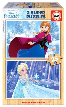 Educa Puzzle 2 x 25 el Kraina Lodu drewniane