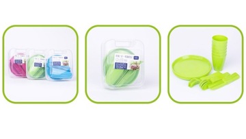 Набор для пикника, 31 элемент в разных цветах.