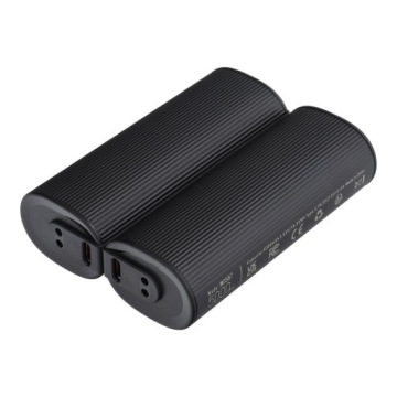 Powerbanka 2 x 5000 mAh s ohřívačem rukou 2,4A Veger černo stříbrná