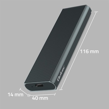 Qoltec Aluminiowa Obudowa | Kieszeń na dysk M.2 SSD | NVMe | PCIe | USB 3.1