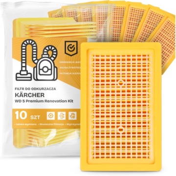 10 x Filtr Pro Vysavač Kärcher Wd 5 Premium Renovation Kit Em-w