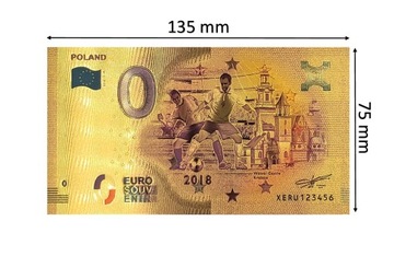 Позолоченная красивая банкнота номиналом 0 евро ПОЛЬША