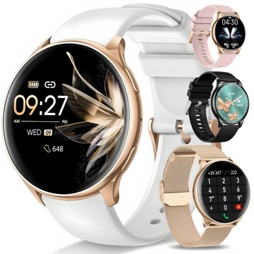 SMARTWATCH ZEGAREK DAMSKI CIŚNIENIOMIERZ AMOLED ROZMOWY TĘTNO MENU PL