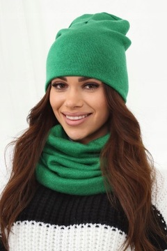KOMPLET DAMSKI CZAPKA BEANIE KOMIN GOLF TUBA DUŻY ZESTAW CIEPŁY ZIMOWY 2468