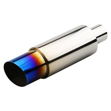 Tłumik końcowy przelotowy Eplus niebieski, 63 mm