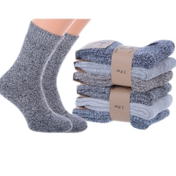 Wełniane NATURALNE skarpety THERMO CIEPŁE 39-42
