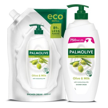 PALMOLIVE NATURALS OLIVE&MILK ŻEL POD PRYSZNIC I ZAPAS 1L
