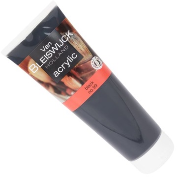 FARBA AKRYLOWA Van Bleiswijck TUBKA 250 ml Czarna Black Czarny