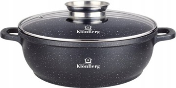 Niski Garnek Marmurkowy z Pokrywką Aroma Knob 5.5 L/ 32 CM KlönBerg