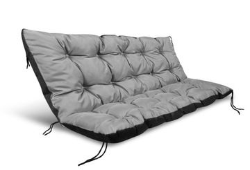 Садовая подушка 120/80 см + 120/40 см для скамейки из поддонов, водонепроницаемая, серая