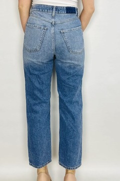 Jeansowe spodnie rurki dziury XS 34 River Island