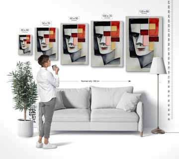 Картина на холсте гостиная спальня абстрактное лицо красочное ABST00087 60X90