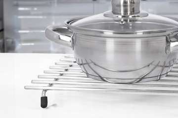 PODSTAWKA POD GARNEK METALOWA OCHRONNA PODKŁADKA STAL NIERDZEWNA SREBRNA