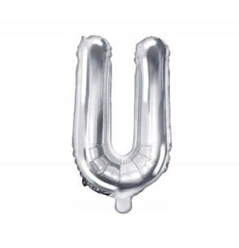 Balon Foliowy Literka U Litera Srebrna 35 cm