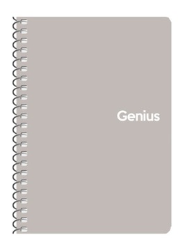 zeszyt na spirali A6 80k kratka Genius szary 4634