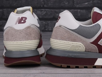 Buty sneakersy męskie sportowe New Balance BORDOWY SZARY BEŻOWY SKÓRA