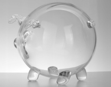 Стеклянная копилка PIGGY с ГРАВИРОВКОЙ на макс. 24 символа.