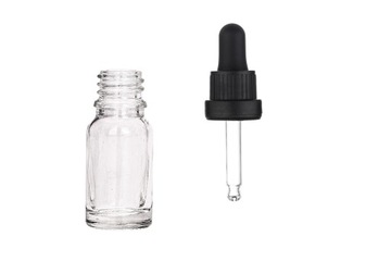 Butelka szklana bezbarwna 10 ml z pipetą 5 sztuk