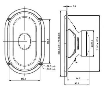 Громкоговоритель SB Acoustics SB15SFCR39-8 5 x 8 дюймов