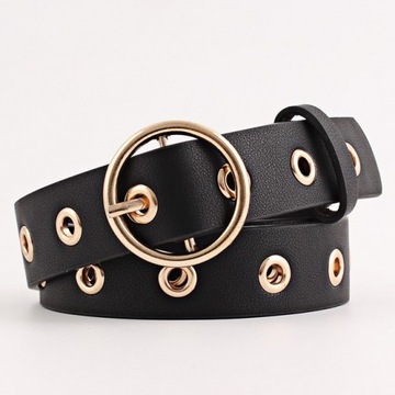 Женский ремень для брюк с широкой пряжкой, пудрово-розовый