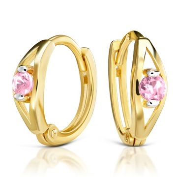 ZŁOTE KOLCZYKI Z CYRKONIAMI ZŁOTO 585 14K 2451p-3