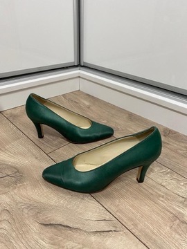 BALLY BUTY CZÓŁENKA SZPLIKI ZIELONE RETRO VINTAGE 5 1/2 38