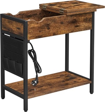 Szafka nocna z USB 230V rustykalna loftowa