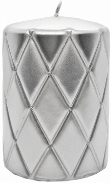 ŚWIECA OZDOBNA FLORENCJA SREBRNA ARTMAN 10cm