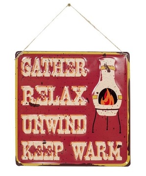 Tabliczka Gather Relax metalowa OZDOBA DEKOR