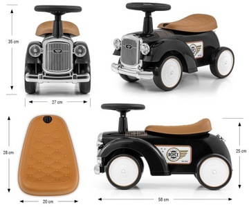 Ходунки детские, ретро машина, колеса EVA, Royce черный Milly Mally