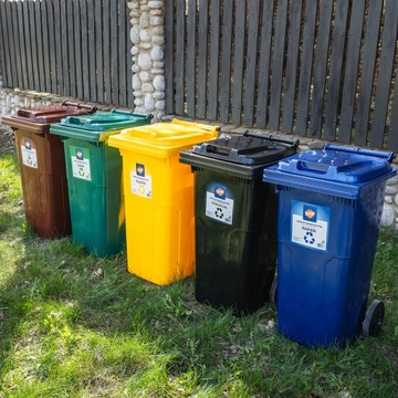 КОНТЕЙНЕР ДЛЯ РАЗДЕЛЕНИЯ МУСОРОВ ВЕДРО ДЛЯ МУСОРА 120 Л ДЛЯ ЖЕЛТОГО ПЛАСТИКА