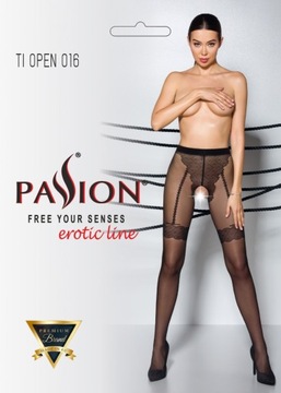 rajstopy/open tights 016 black 1/2 - TIOPEN