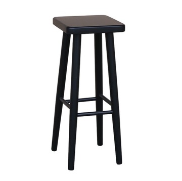 TABORET BAROWY HOKER DREWNIANY STOŁEK 70cm CZARNY