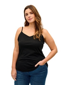 CZARNY TOP NA RAMIĄCZKACH BLUZKA ZIZZI PLUS SIZE 963D 46